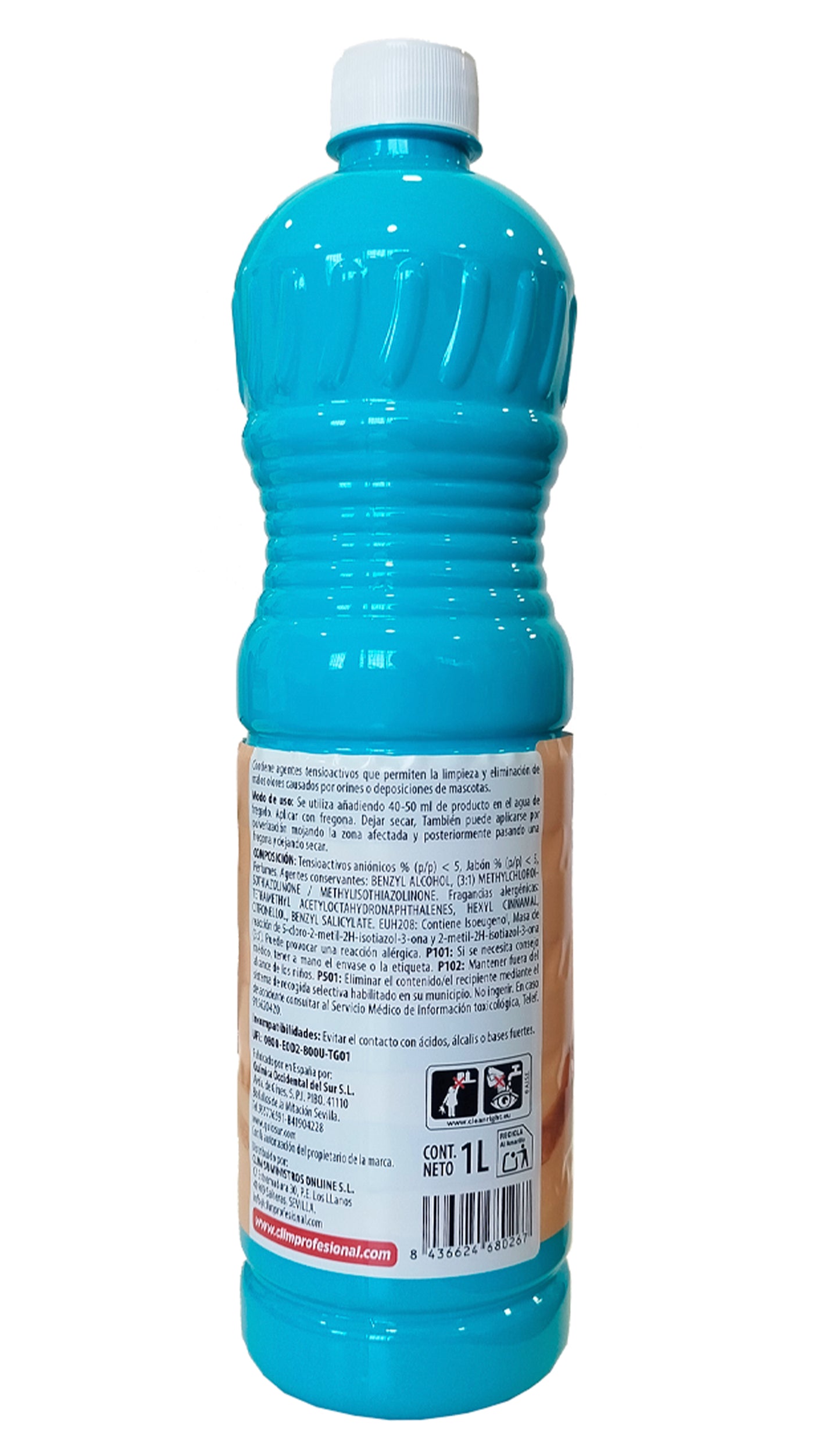 Fregasuelos concentrado especial mascotas acción reforzada elimina olores Clim profesional 1L