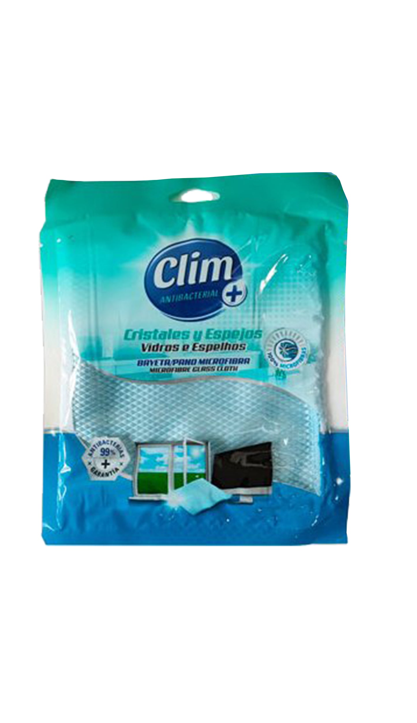 Bayeta limpia cristales y espejos microfibra Clim Antibacterial