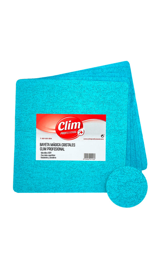 Bayeta mágica limpiacristales microfibra Clim Profesional 35x35 cm. Pack 10 uds