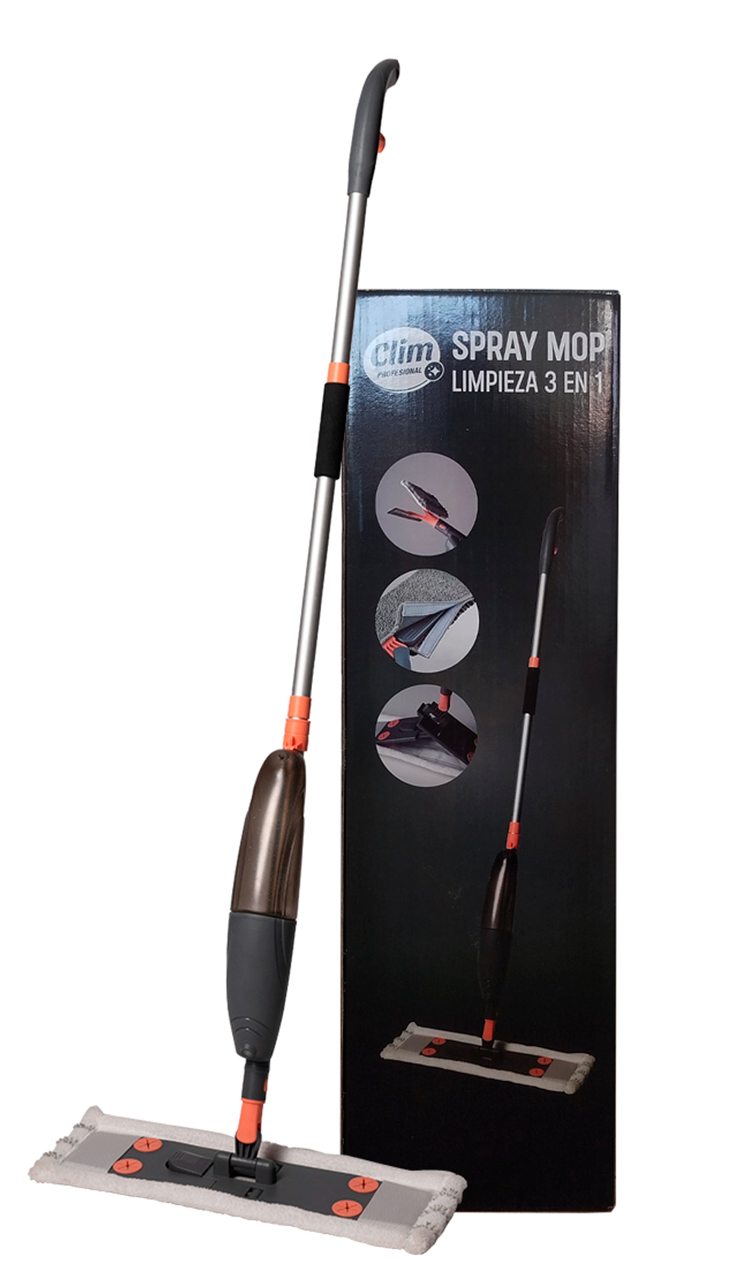 Spray Mop Clim Profesional mopa con spray limpieza 3 en 1: suelos, ventanas y paredes